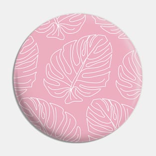 Pink Tropical Leaves Pattern Pin