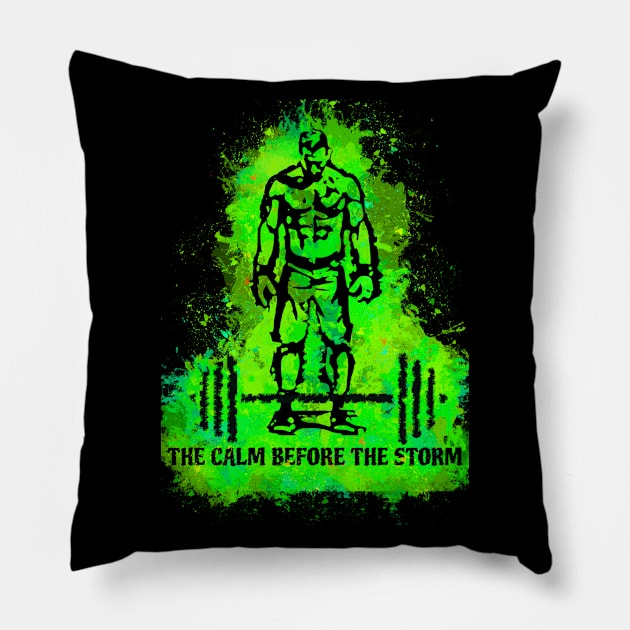 The Calm Before The Storm (male_green) Pillow by Birding_by_Design