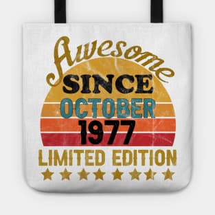 Awesome Since October 1977 44 Year Old 44th Birthday gift T-Shirt Tote