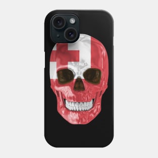 Tonga Flag Skull - Gift for Togan With Roots From Tonga Phone Case