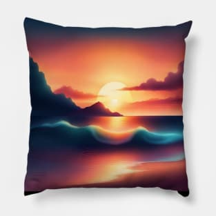 sunset beach Pillow