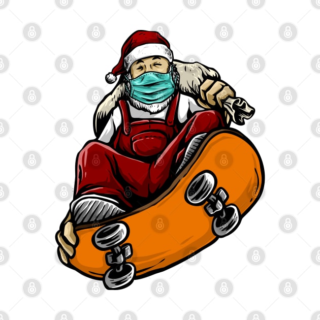 christmas skateboarding santa by DragonTees