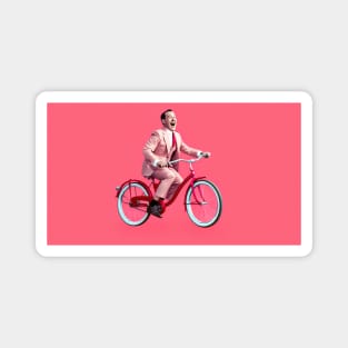 Pee Wee Herman art, pink background Magnet