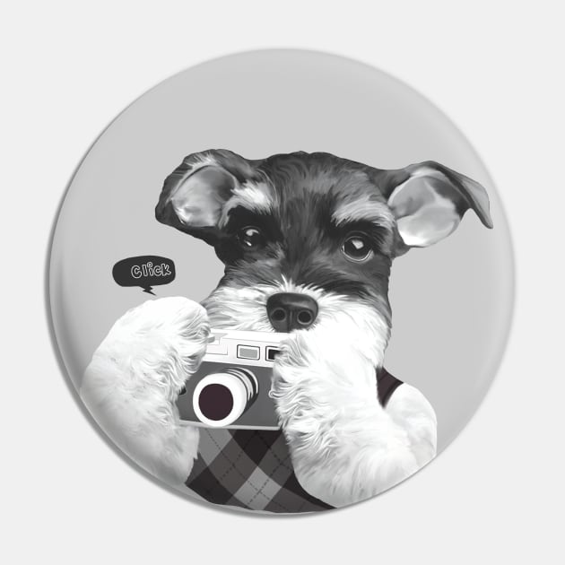 Schnauzer with Camera Pin by zkozkohi