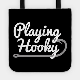 Playing Hooky Fishing Hook Design Tote