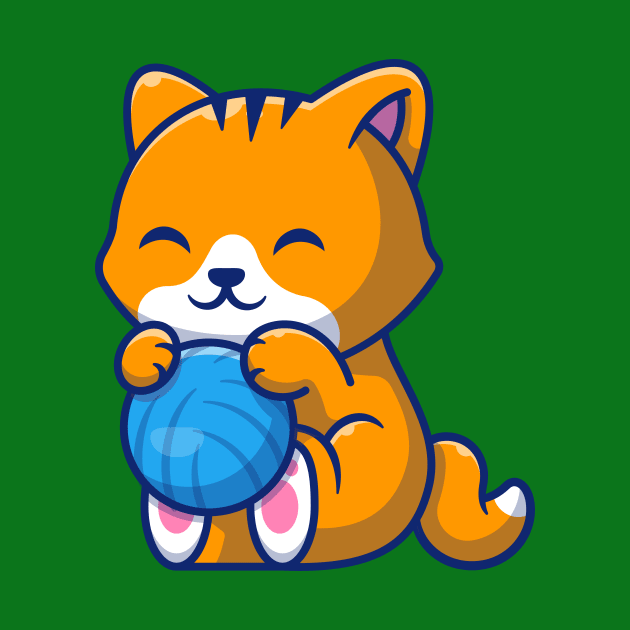 Cute Cat Playing Ball Cartoon (6) by Catalyst Labs