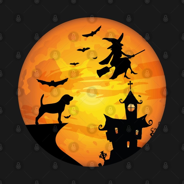 Beagle dog on the moon halloween by madani04