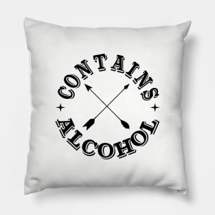 contains alcohol funny drinking logo Pillow