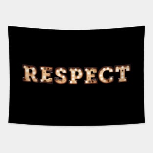 Respect Word Metallic Light Bulbs Tapestry