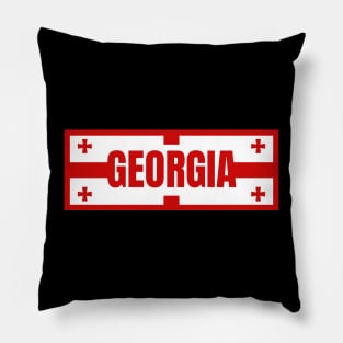 Georgia in Georgian Flag Design Pillow