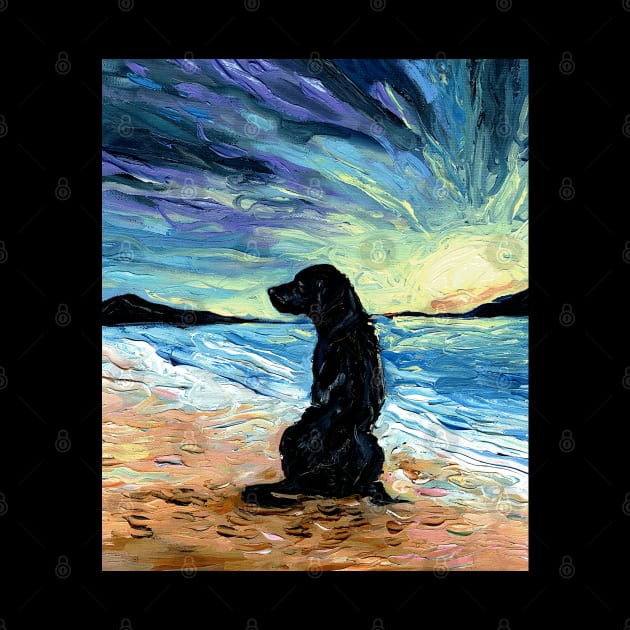 Beach Days - Black Labrador by sagittariusgallery