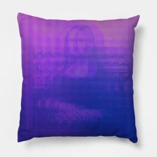 Glitchy Trippy Mona Lisa Pillow