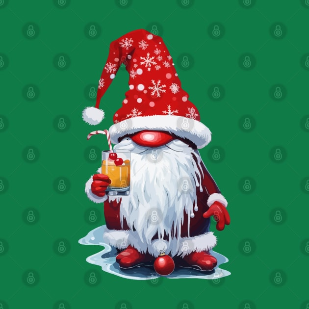 Nordic Gnome Holding A Candy Cane Highball Cocktail by taiche