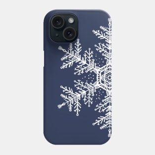 Christmas white snowflake illustration. Hand-drawn macrame snowflakes trendy illustration. Phone Case