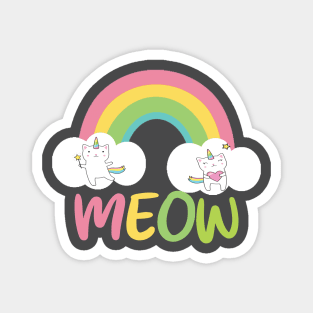 Meow rainbow cat, catcorn Magnet