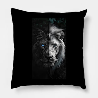 Lion noir et blanc Pillow