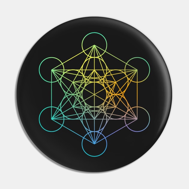 Metatron Cube Sacred Geometry Pin by cloud9hopper