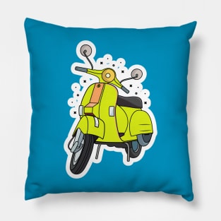 Sports Scooter Sticker design vector illustration. Sport recreation icon design concept. Classic motor scooter sticker design logo icon. Pillow