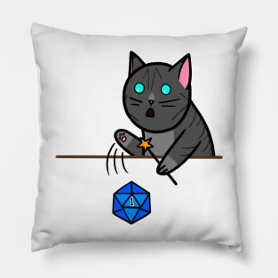 "Dice Cat Tee" role-playing t-shirt. Pillow