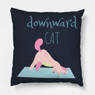 Cute Cat doing Yoga - Downward facing cat Pillow