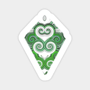 Diamond and curls light green Magnet