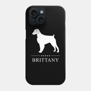 Brittany Dog White Silhouette Phone Case