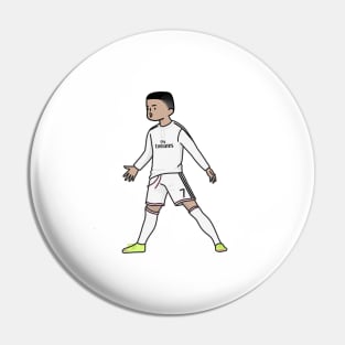 Christiano Ronaldo celebrating cartoon Pin