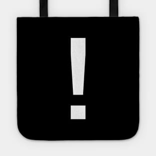 Exclamation in White Minimal Expression Tote