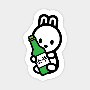 Bunny Rabbit Soju Korean Drink Funny Cute Korea Animal Lover Magnet