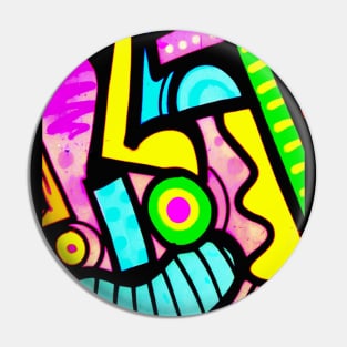 Graffiti Faces Mural urban Art Pin