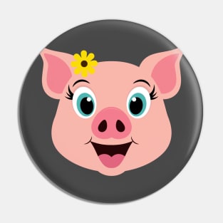 Cute Girl Pig Face Design Pin