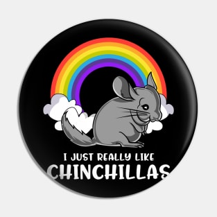 I Just Really Like Chinchillas Cute Pet Gift Pin
