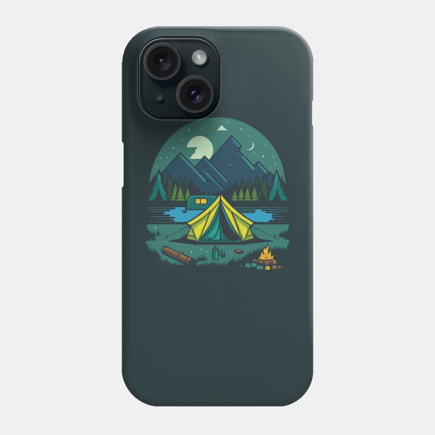 Camping Lovers Phone Case by kangaroo Studio