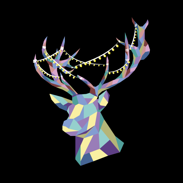 Deer in lights by Lauramazing