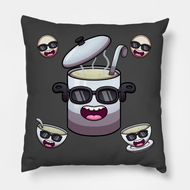 Cool Soup Elements Pillow by TheMaskedTooner