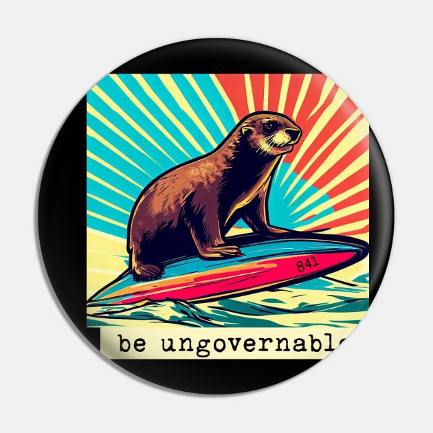 be ungovernable surfing otter 841 [white background] Pin by REDWOOD9