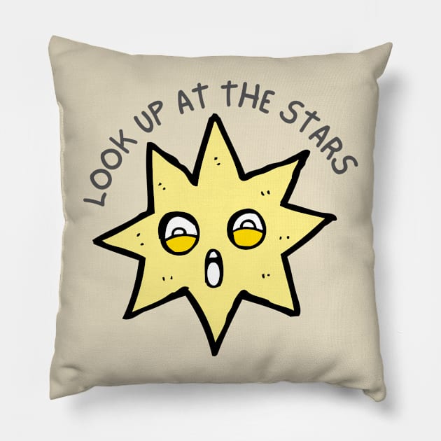 Shockedboi Look Up At The Stars Pillow by casualism