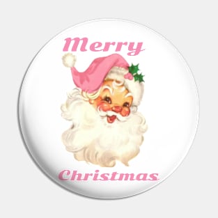 retro vintage pink santa claus Pin