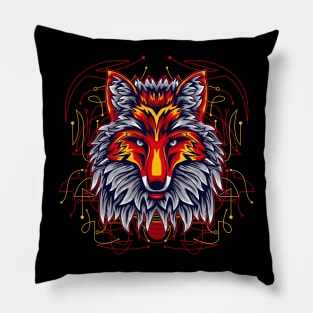 red fox cartoon Pillow