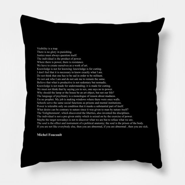 Michel Foucault Quotes Pillow by qqqueiru