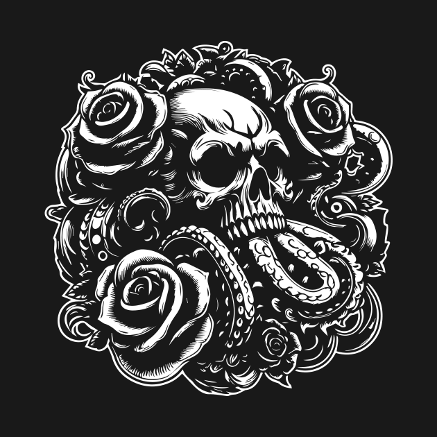 gothic skull kraken by lkn