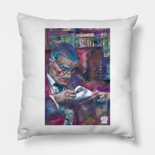 JAMES JOYCE reading - watercolor portrait Pillow