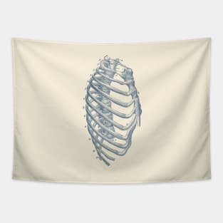 Rib Cage Diagram - Vintage Anatomy Print Tapestry