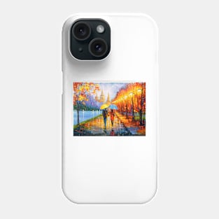 Romantic walk in the rain Phone Case