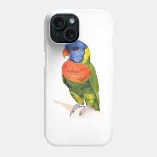 rainbow lorikeet parrot australian bird watercolor Phone Case