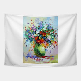 A bouquet of meadow flowers in a vase Tapestry