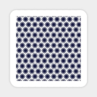 Navy blue floral all over pattern Magnet