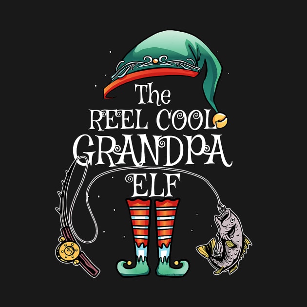 The Reel Cool Grandpa Elf Matching Family Fishing Christmas by kasperek