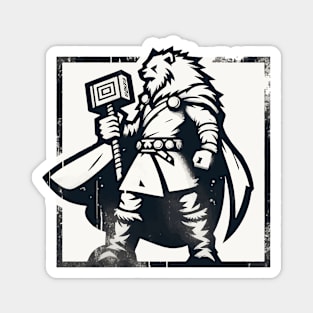 Vintage Outline Bear Berserker Viking Warrior Magnet