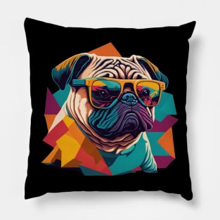 Pug in sunglasses Pillow